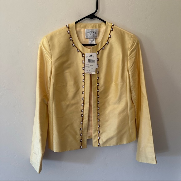 Oscar De La Renta Beaded Silk Blazer - Picture 2 of 6